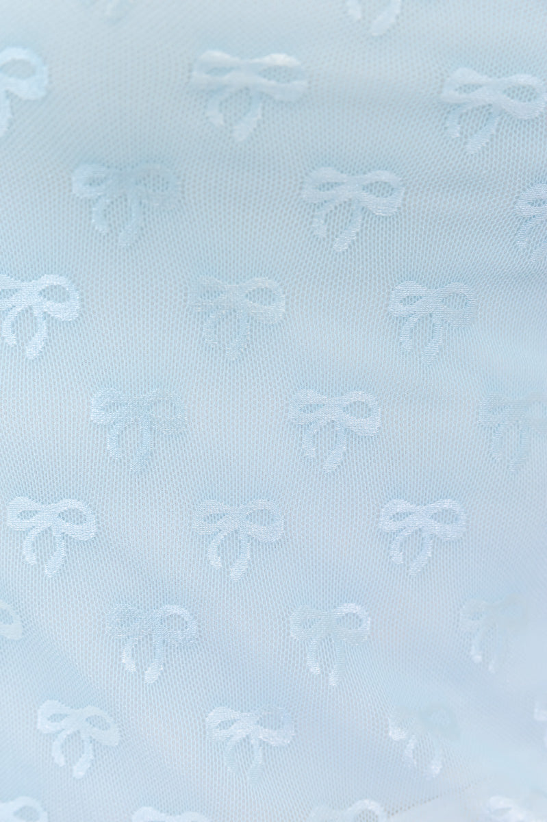 Benny Bow Embroidered Mesh Top - Whiskey Darling Boutique