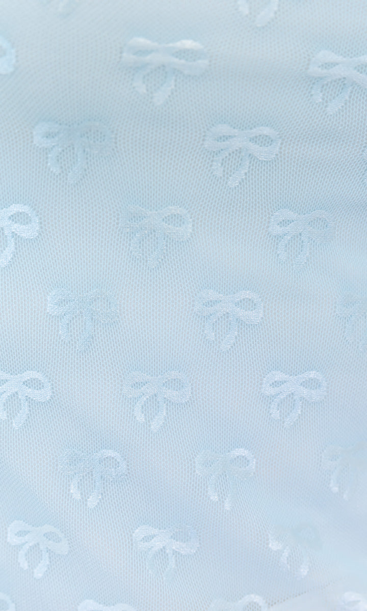 Benny Bow Embroidered Mesh Top - Whiskey Darling Boutique