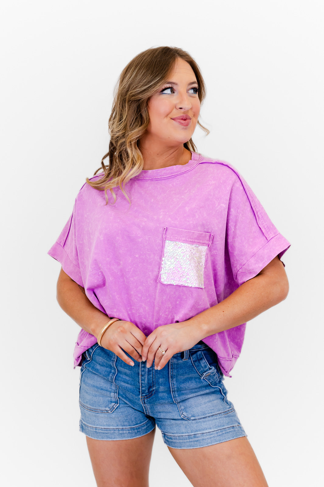 Faeve Orchid Mineral Washed Cotton Top - Whiskey Darling Boutique
