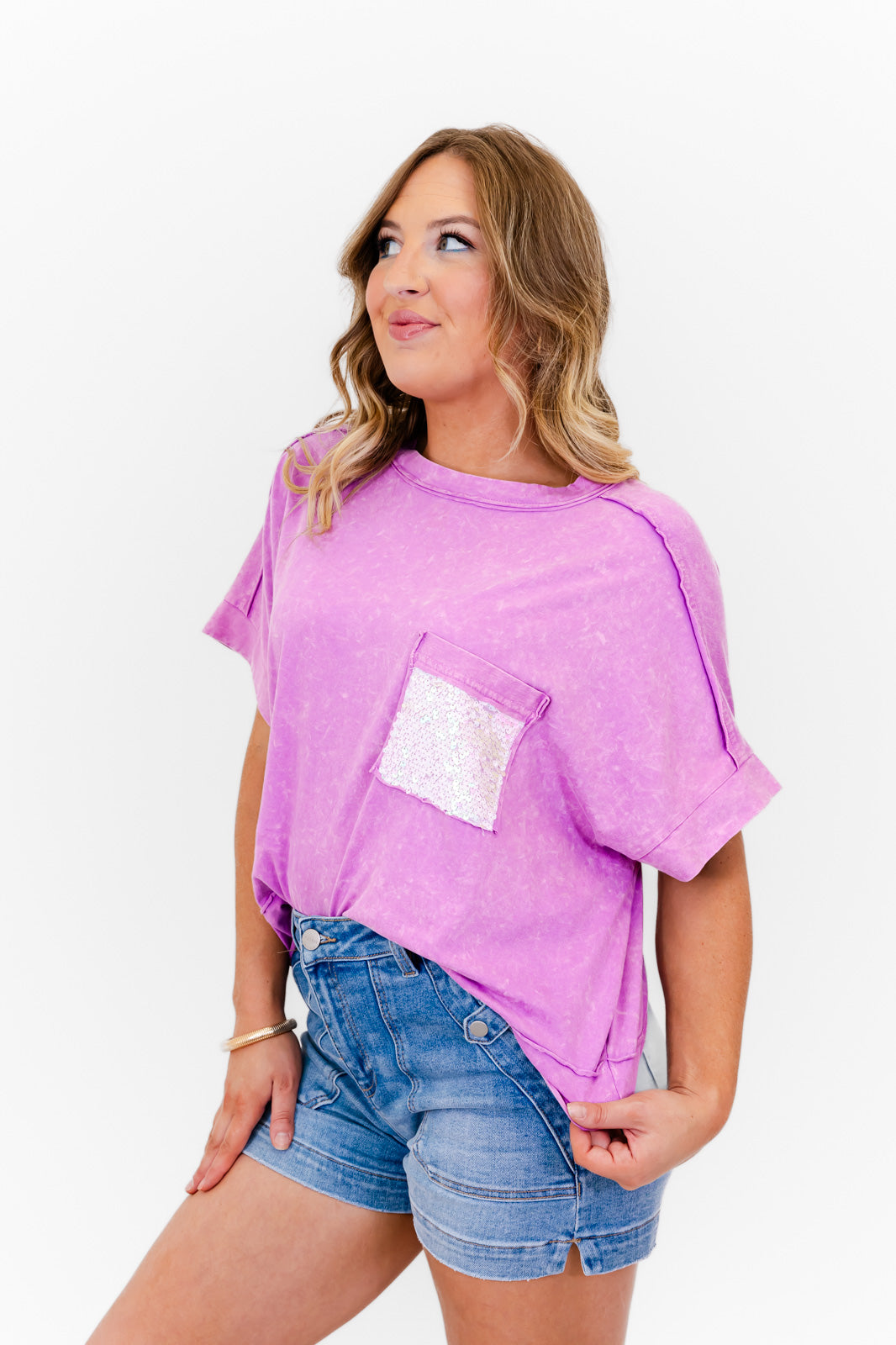 Faeve Orchid Mineral Washed Cotton Top - Whiskey Darling Boutique