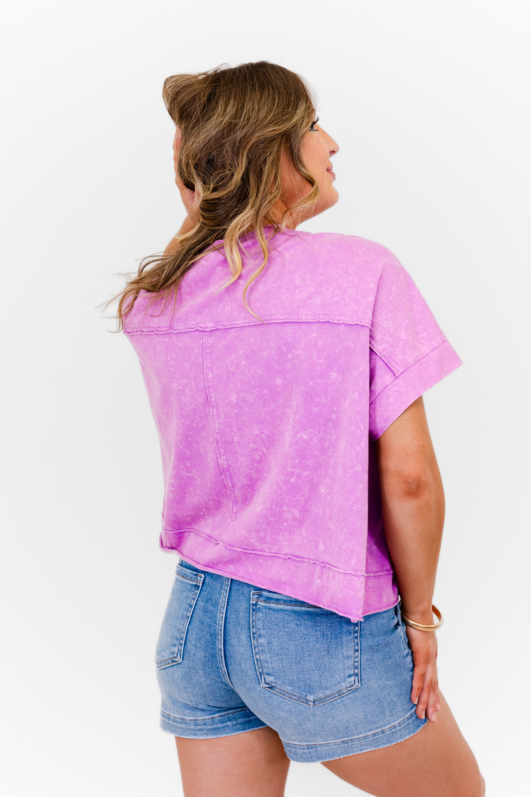 Faeve Orchid Mineral Washed Cotton Top - Whiskey Darling Boutique