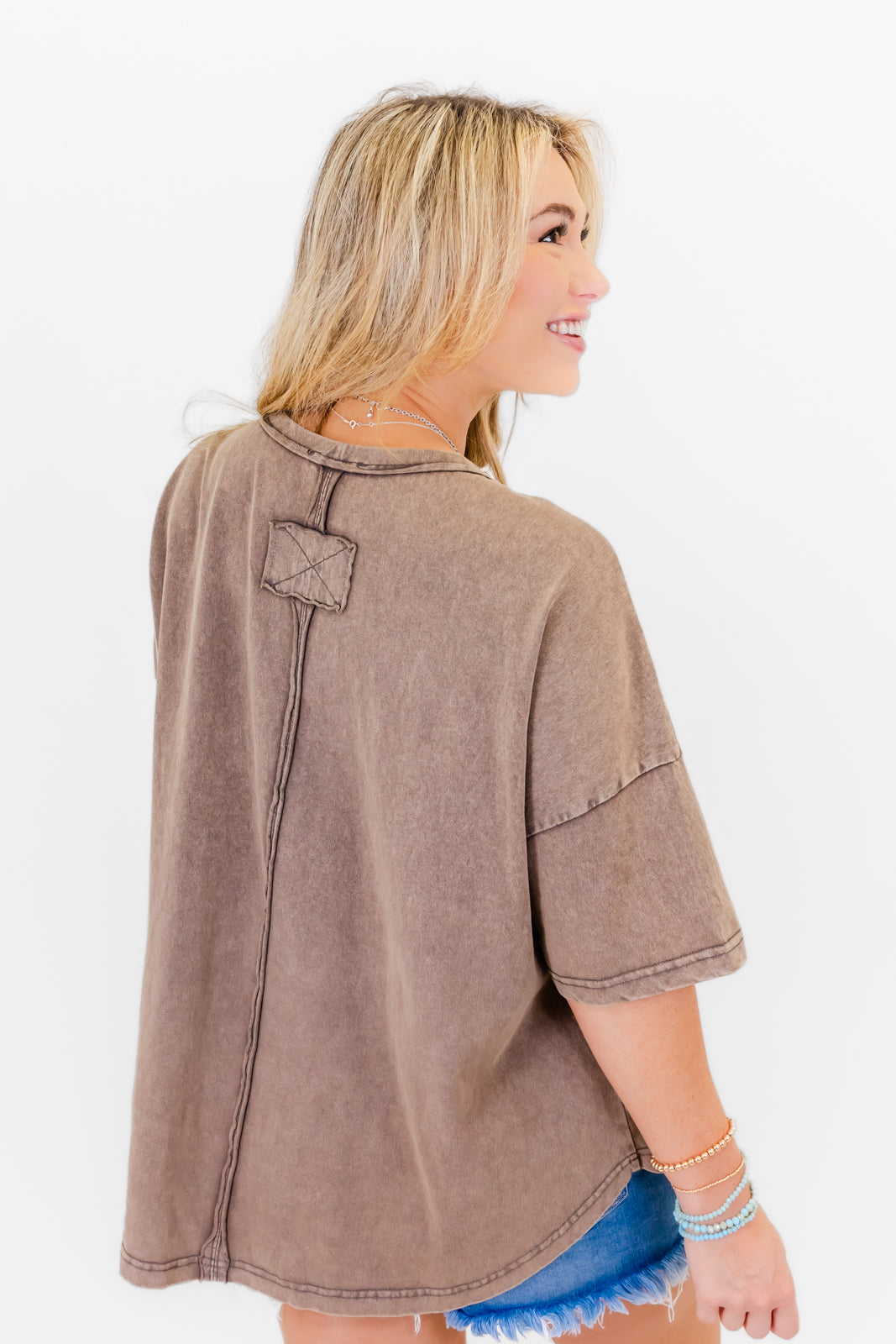 Western Graphic Patch Mineral Wash Tee - Whiskey Darling Boutique