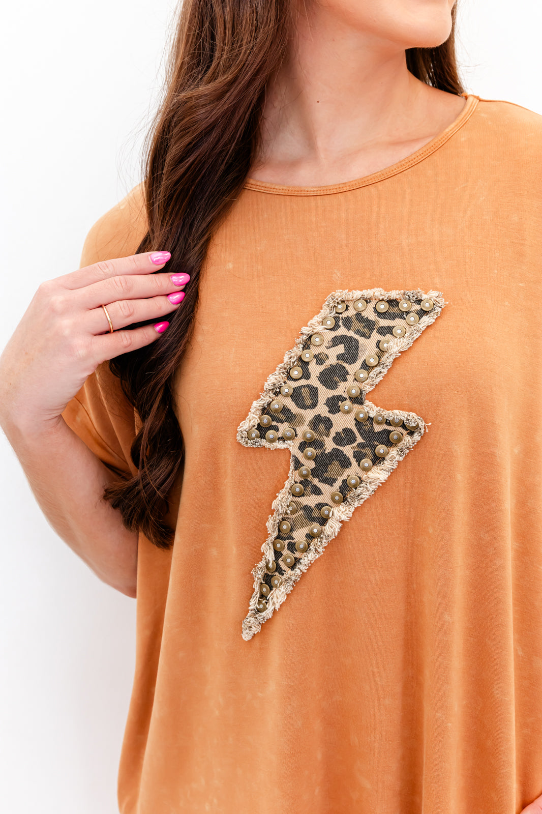 Lightning Leopard Pocketed T-Shirt Dress - Whiskey Darling Boutique