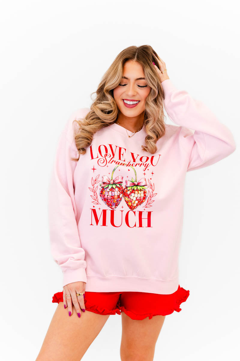 Sweet on Strawberries Sweatshirt - Whiskey Darling Boutique