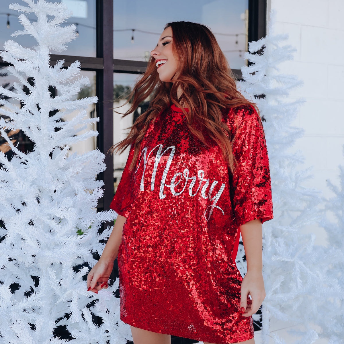 sequin christmas shirt dress Simply Southern Red Sequin Merry Christmas Dress