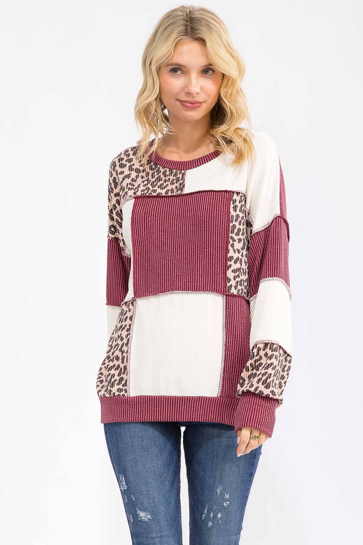 Wine & Wild Patchwork Top - Whiskey Darling Boutique