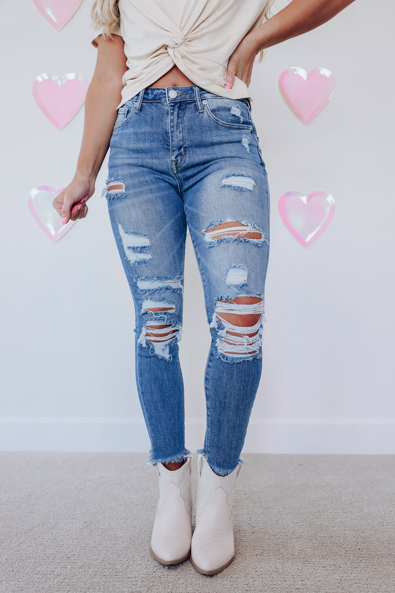 FINAL SALE Always The Coolest Distressed Skinny Jeans –, 42% OFF