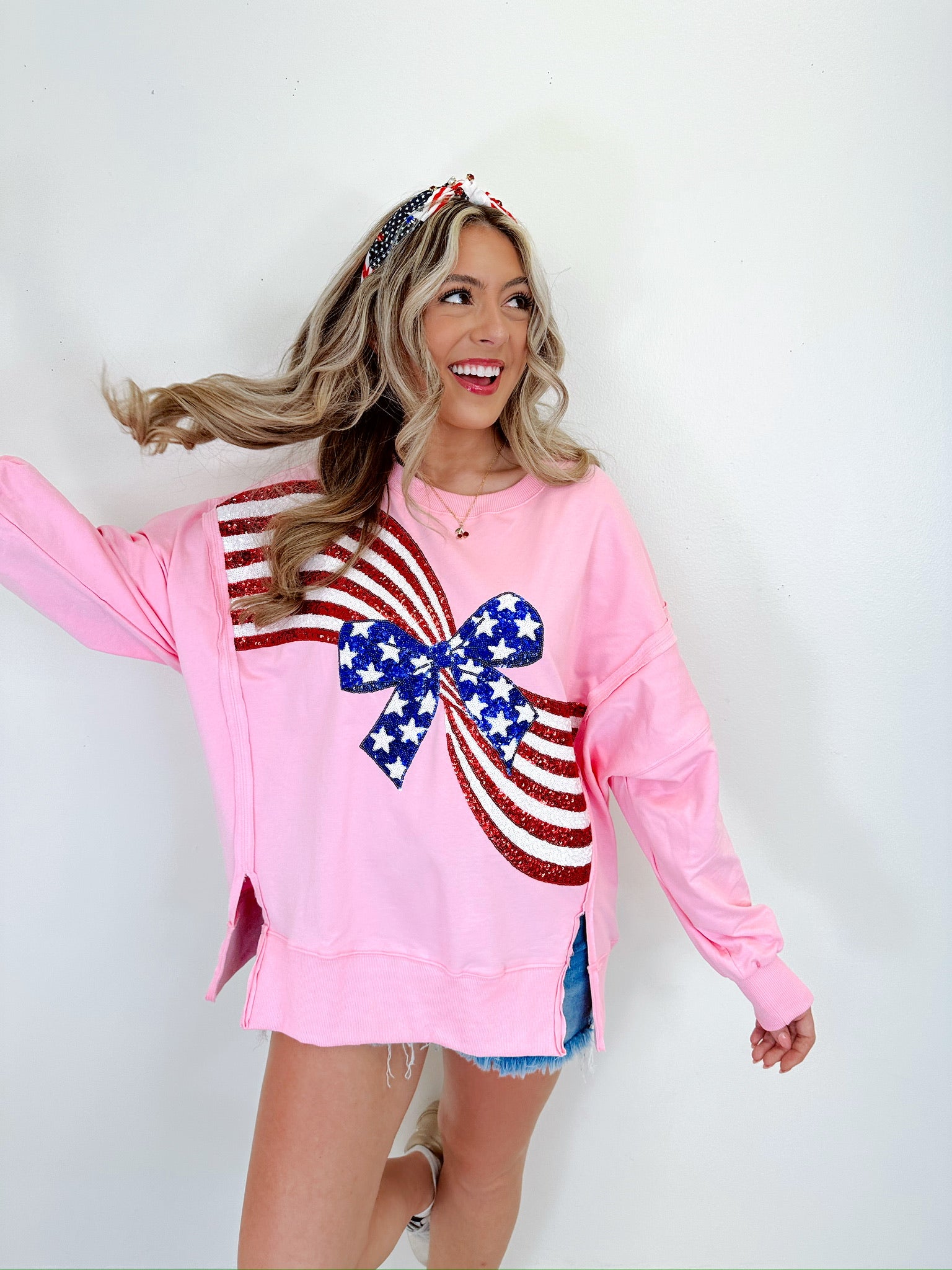 oversized sequin top
