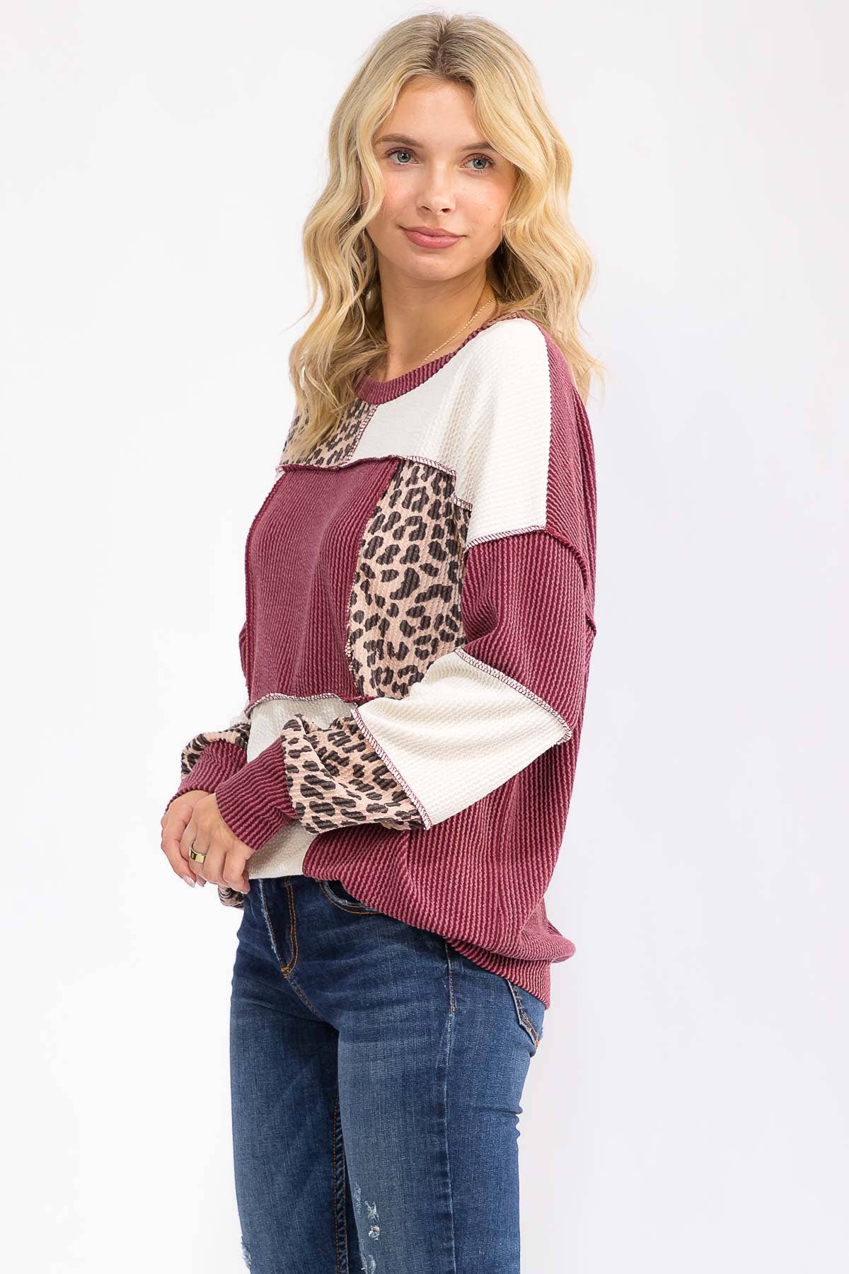 Wine & Wild Patchwork Top - Whiskey Darling Boutique