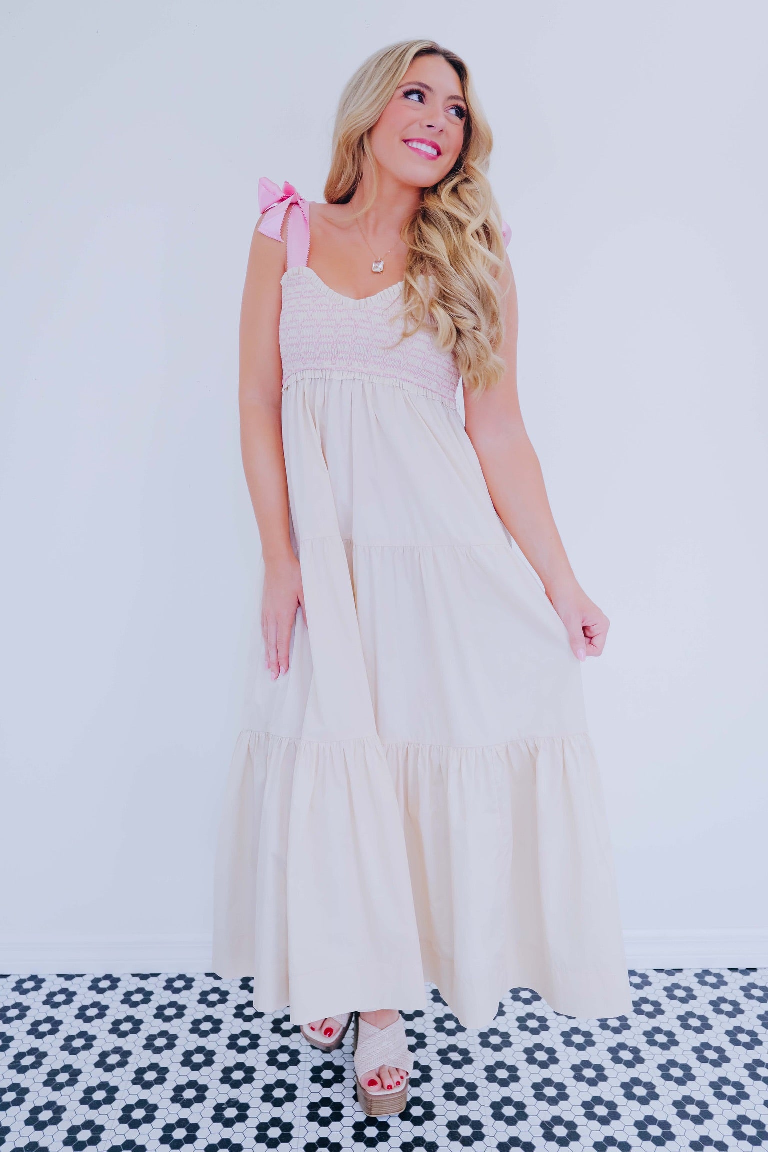 Southern Charm Smocked Tiered Maxi Dress – Whiskey Darling Boutique