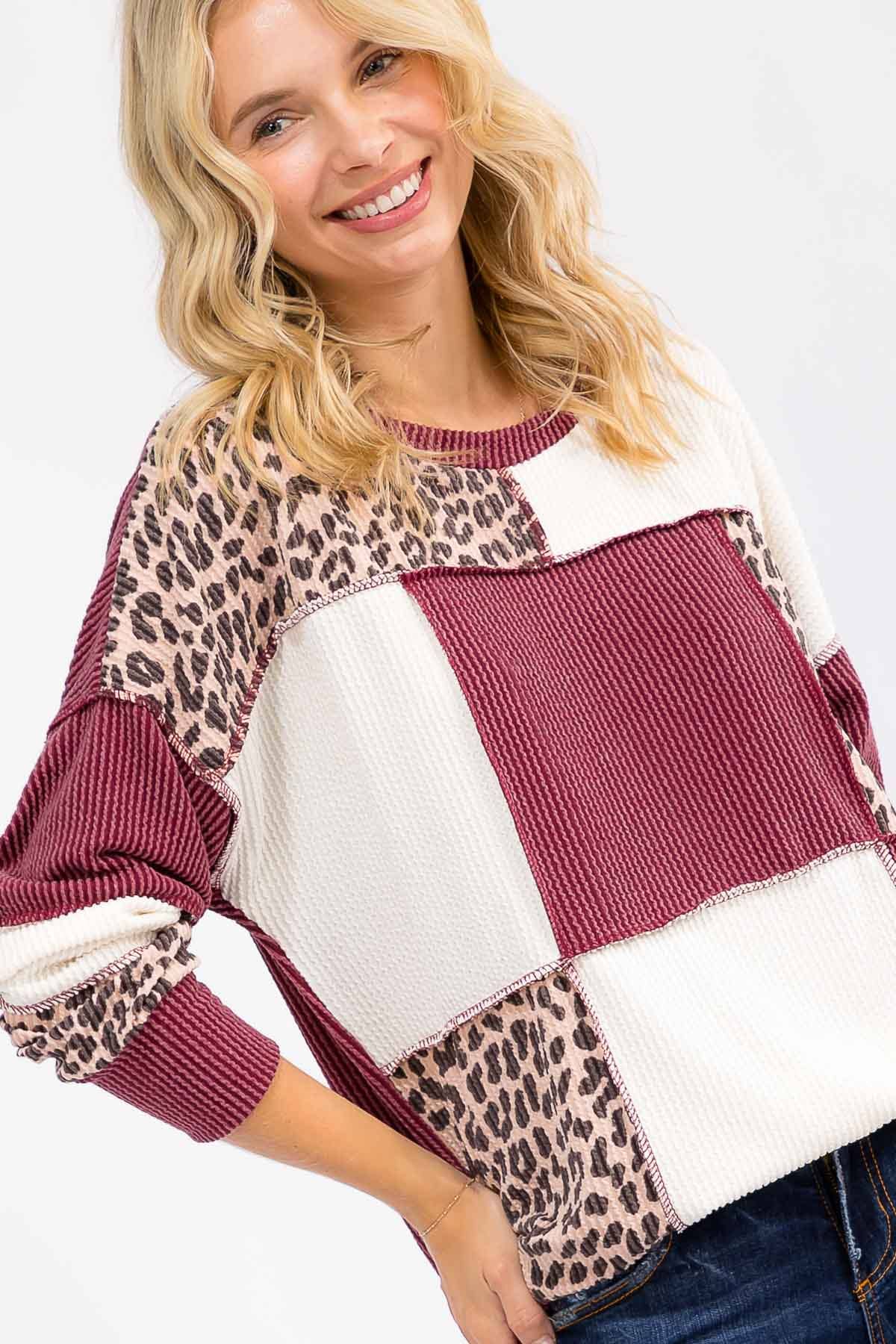 Wine & Wild Patchwork Top - Whiskey Darling Boutique