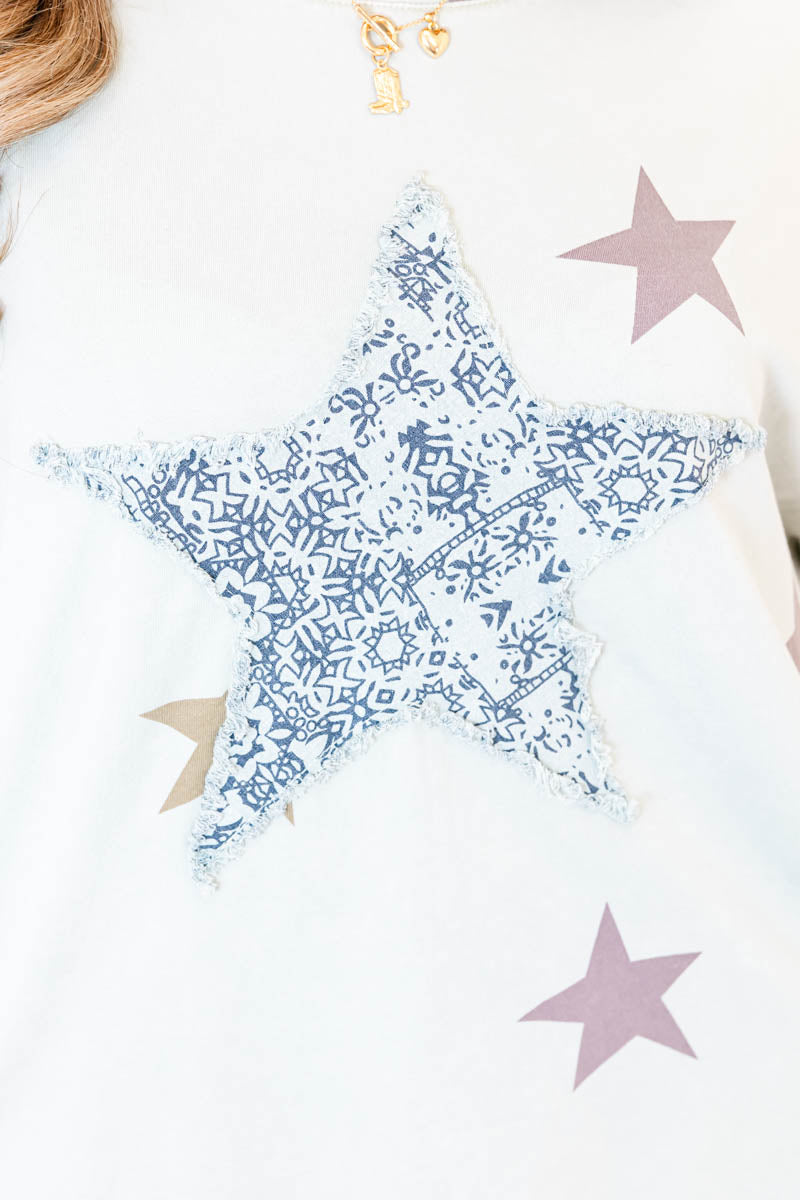 Rodeo Star Patch Graphic Tunic Tee - Whiskey Darling Boutique