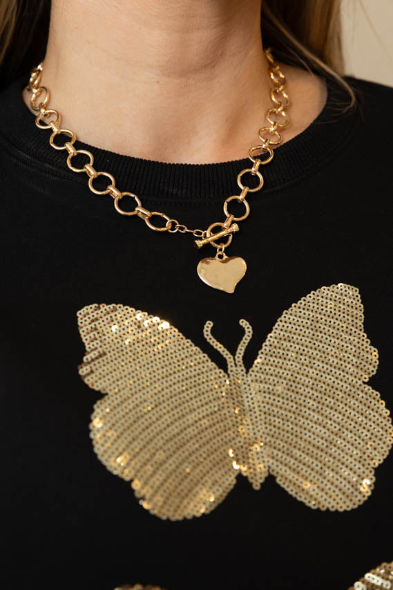 Heart Link Necklace - Whiskey Darling Boutique