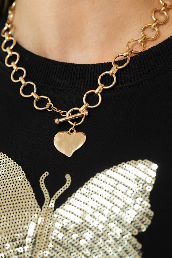 Heart Link Necklace - Whiskey Darling Boutique