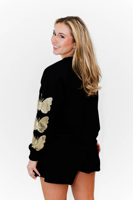 Midnight Butterfly Glam Skort Set - Whiskey Darling Boutique