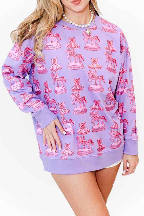 Sweet Carousel Dreams Pullover - Whiskey Darling Boutique