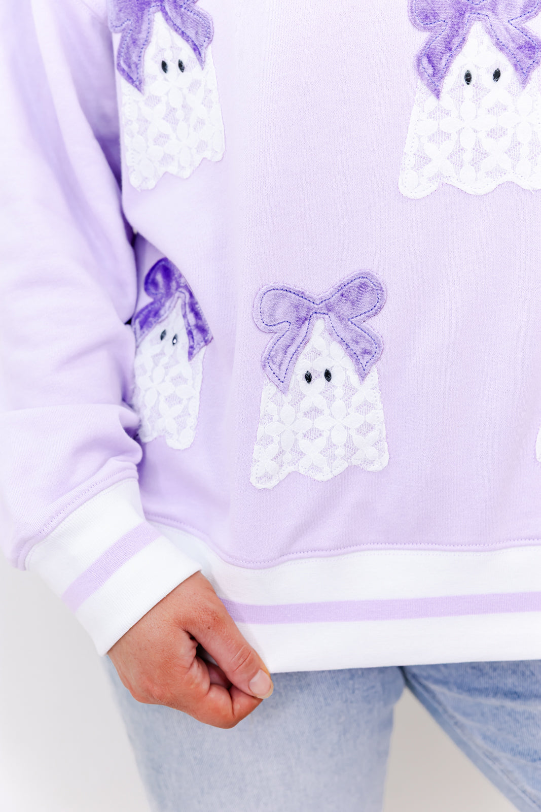 Ghosted & Gorgeous Lace Ghost Patch Sweatshirt – Whiskey