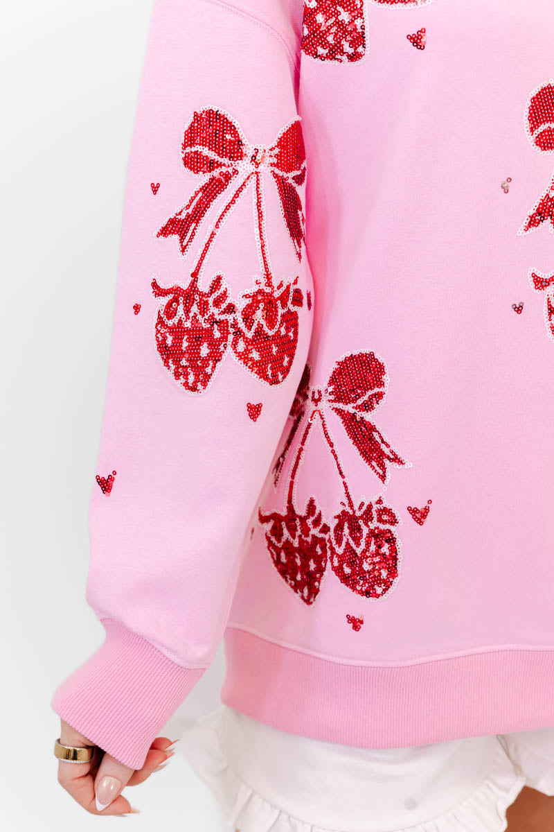 Strawberry Sweetheart Sweatshirt - Whiskey Darling Boutique