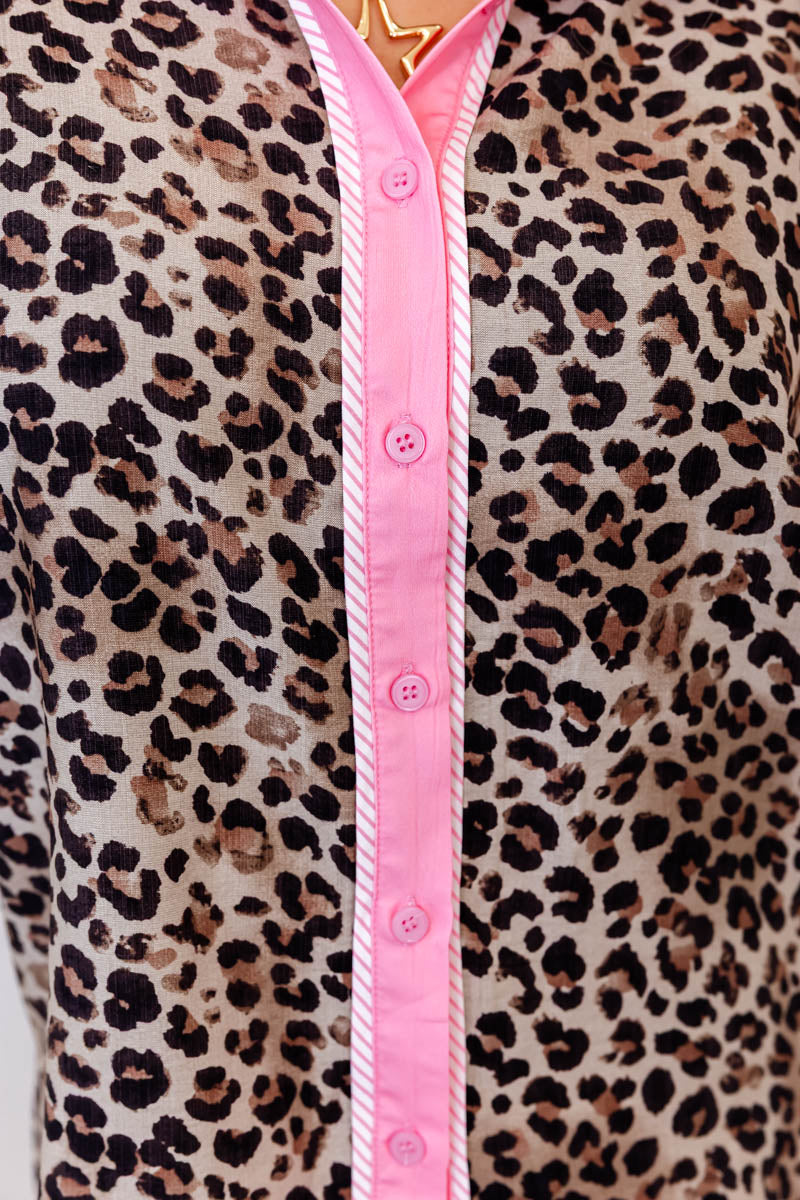 Pretty in Pink Leopard Shirt - Whiskey Darling Boutique