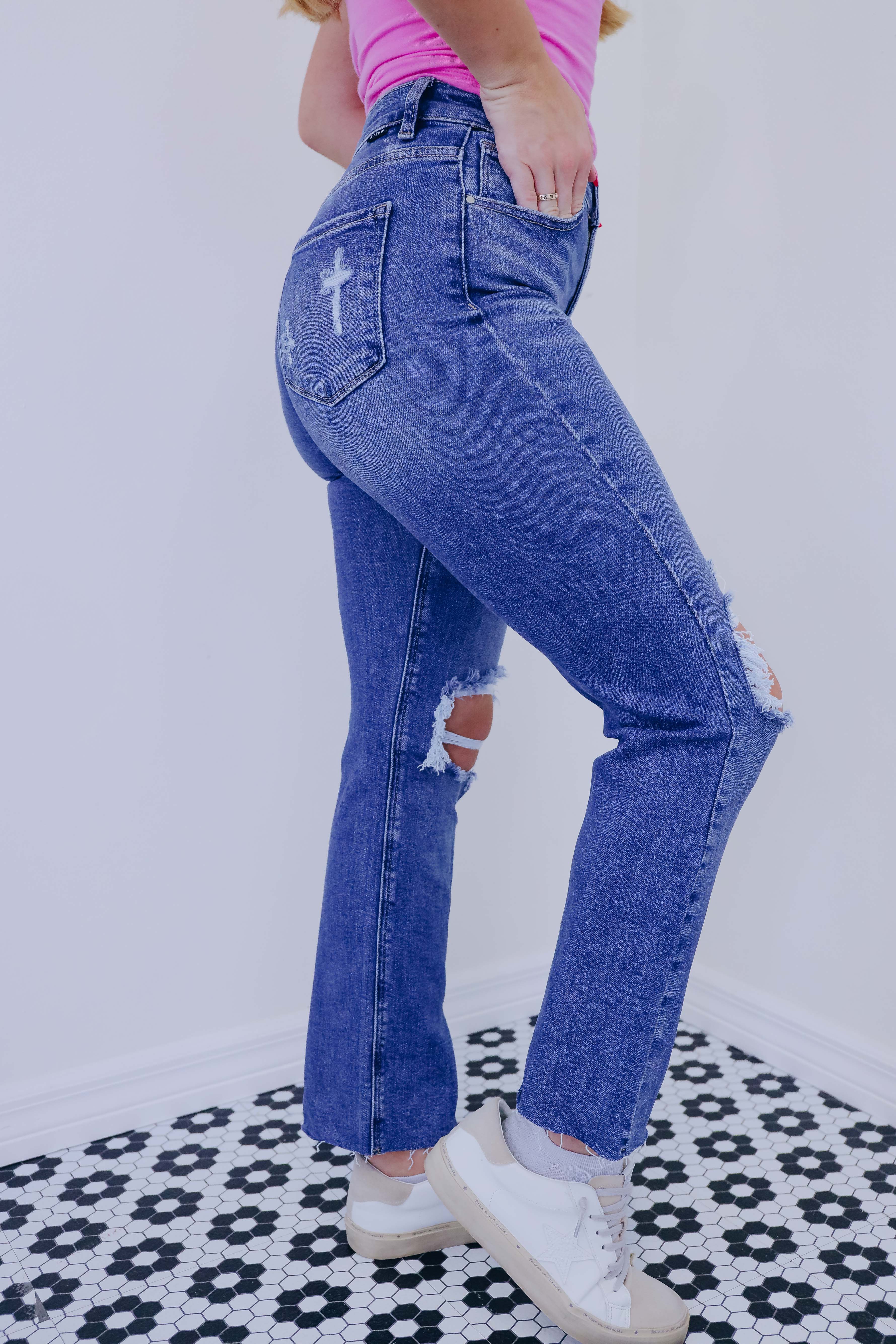 Jordyn High Rise Distressed Jeans Whiskey Darling Boutique