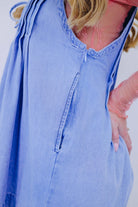 Country Cutie Pleated Denim Romper- 5 Colors - Whiskey Darling Boutique
