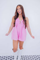 Country Cutie Pleated Denim Romper- 5 Colors - Whiskey Darling Boutique