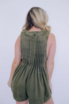 Country Cutie Pleated Denim Romper- 5 Colors - Whiskey Darling Boutique