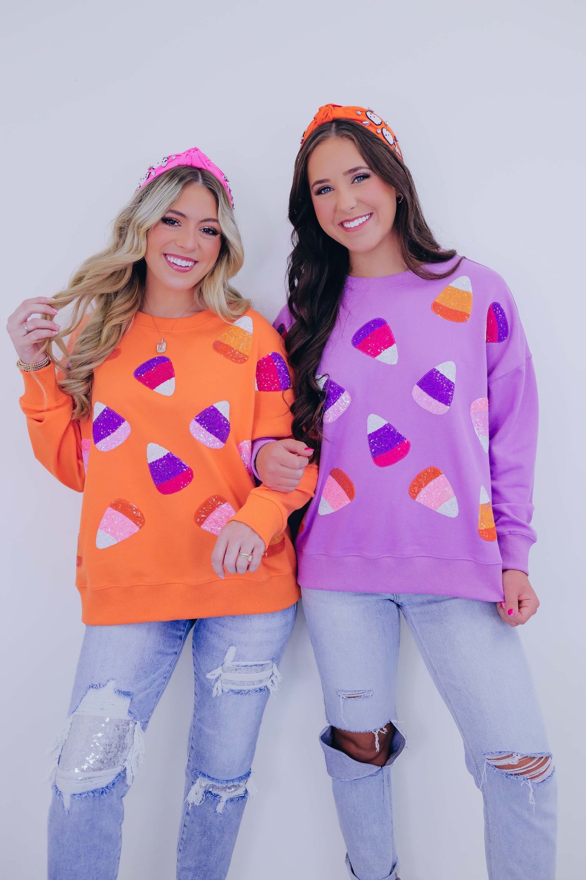 Halloween Candy Sequin Long-Sleeve Sweatshirt main image 1