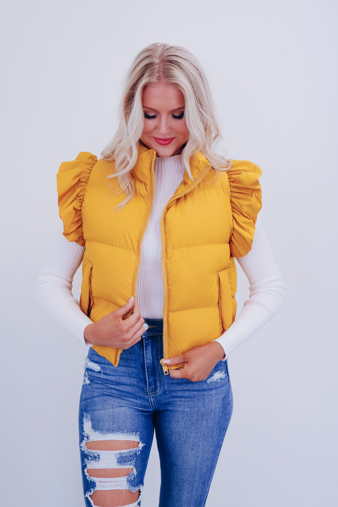 Mustard yellow hotsell puffer vest