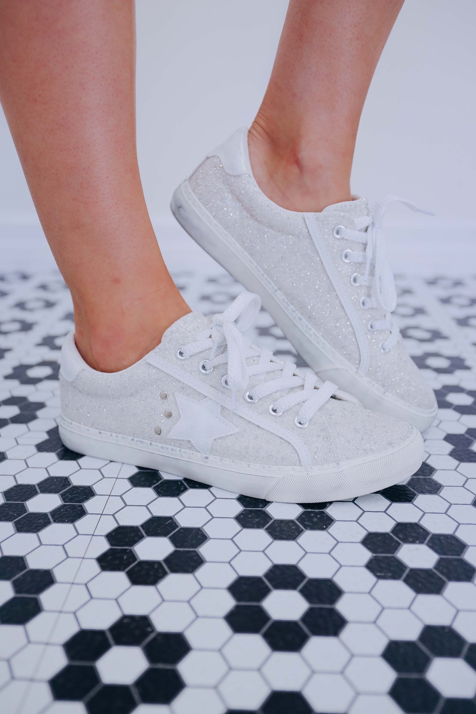 Glitter off white sneakers online