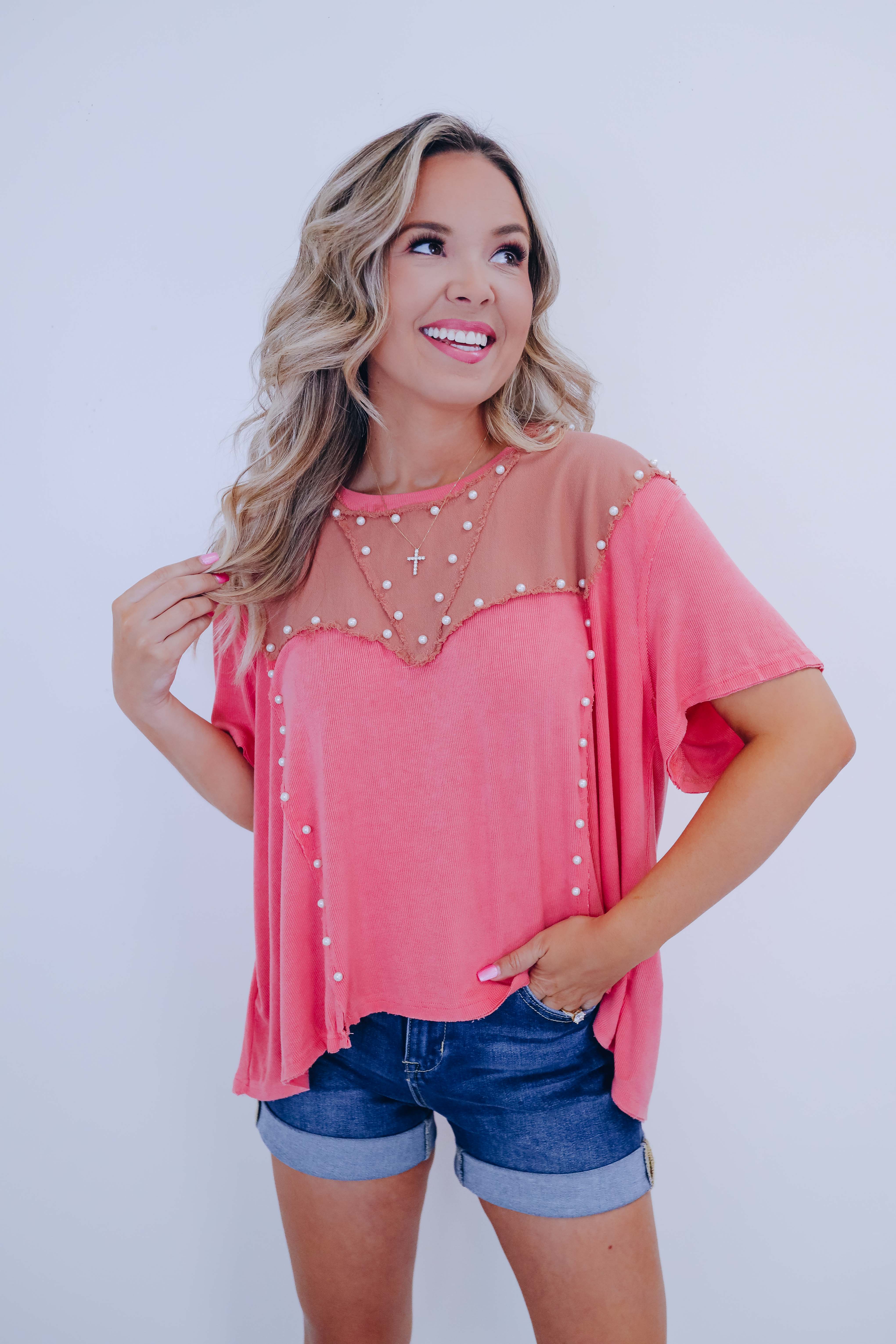 トップス UND MAGNITIQUE GLITTER INNER SET TOP Kino Embellished Top By POL - 5 Colors – Whiskey Darling