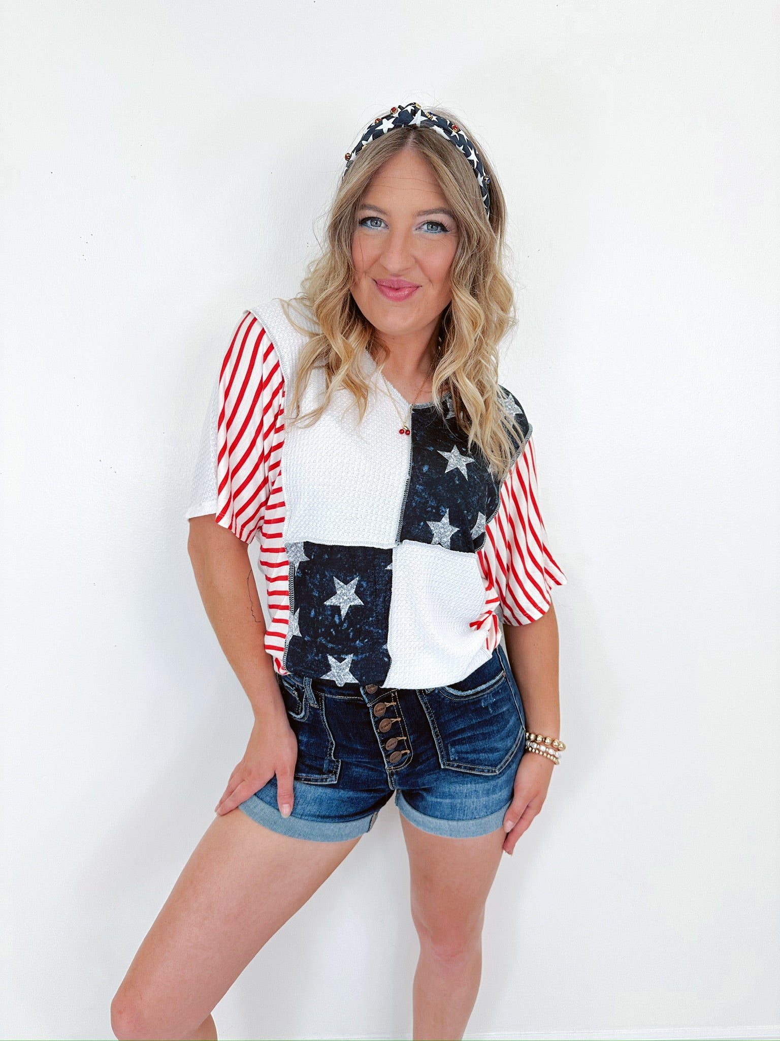 当季大流行 Top Colorblock Cutie American – Boutique Darling Whiskey シャツ/ブラウス(長袖/七分)