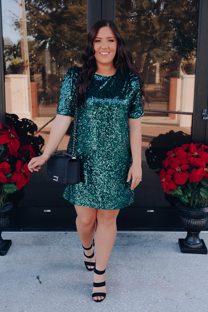 Imperial Sequin Mini Dress - Hunter Green – Whiskey Darling Boutique