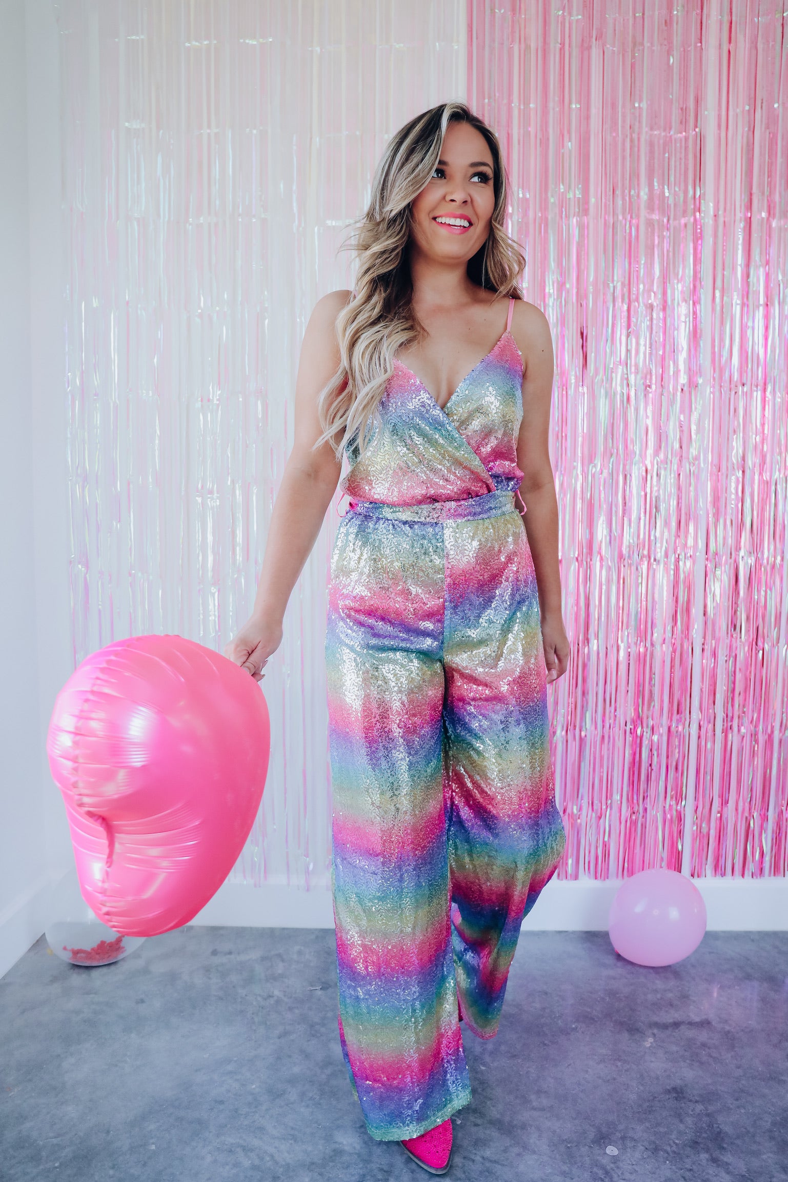 JoJo Belted Sequin Jumpsuit Whiskey Darling Boutique